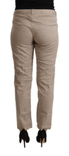 بنطلون كاجوال من Acht Beige Tencel متوسط الخصر