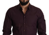 Dolce & Gabbana Purple Cotton GOLD Slim Fit Dress Shirt