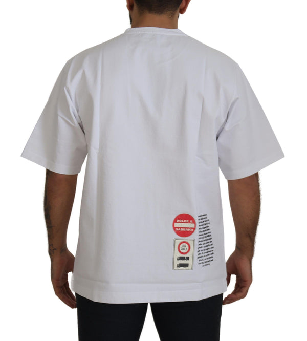 تي شيرت Dolce &amp; Gabbana White Amor Heart Cotton Crewneck