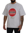 تي شيرت Dolce &amp; Gabbana White Amor Heart Cotton Crewneck