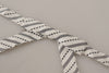 Dolce & Gabbana White Black Polka Dot 100% Silk Neck Papillon Bow Tie