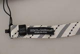 Dolce & Gabbana White Black Polka Dot 100% Silk Neck Papillon Bow Tie