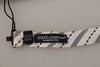 Dolce & Gabbana White Black Polka Dot 100% Silk Neck Papillon Bow Tie