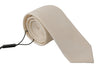 Dolce & Gabbana Off-White 100% Silk Slim AdjustableAccessory Necktie