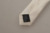 Dolce & Gabbana Off-White 100% Silk Slim AdjustableAccessory Necktie