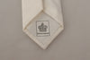 Dolce & Gabbana Off-White 100% Silk Slim AdjustableAccessory Necktie