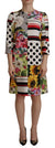 Dolce & Gabbana Multicolor Charmeuse Floral Sheath Jaquard Pachwork Dress