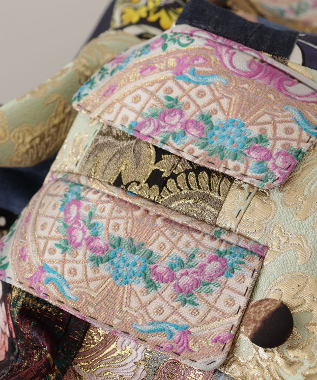 Dolce & Gabbana Multicolor Double-Breasted Patchwork Jacquard Blazer Jacket