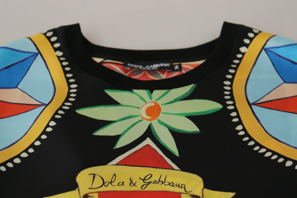 Dolce & Gabbana Multicolor Soldier Carretto Silk TopT-shirt