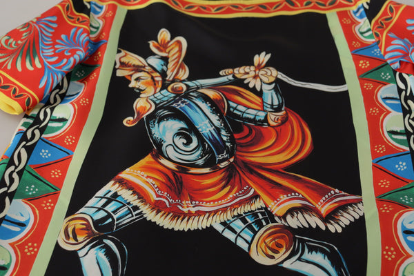 Dolce & Gabbana Multicolor Soldier Carretto Silk TopT-shirt
