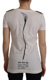 Dolce & Gabbana White Black Roses Crewneck CottonT-shirt