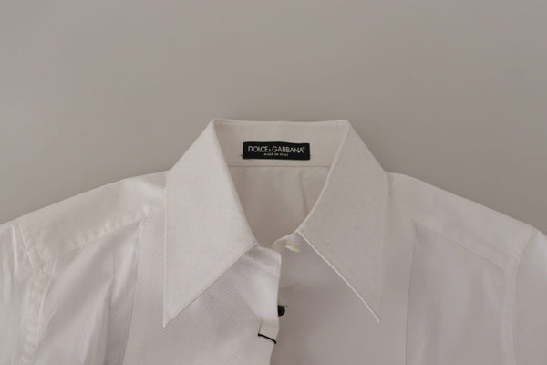 Dolce & Gabbana White Sleeveless Tuxedo Formal Blouse Top