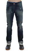 Acht Blue Wash Cotton Denim Slim Fit Jeans
