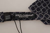 Dolce & Gabbana Black White Round 100% Silk Neck PapillonTie