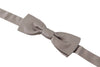 Dolce & Gabbana Silver 100% Silk Slim Adjustable Neck Papillon Tie