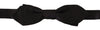 Dolce & Gabbana Black Solid 100% Silk Adjustable Neck Papillon Tie
