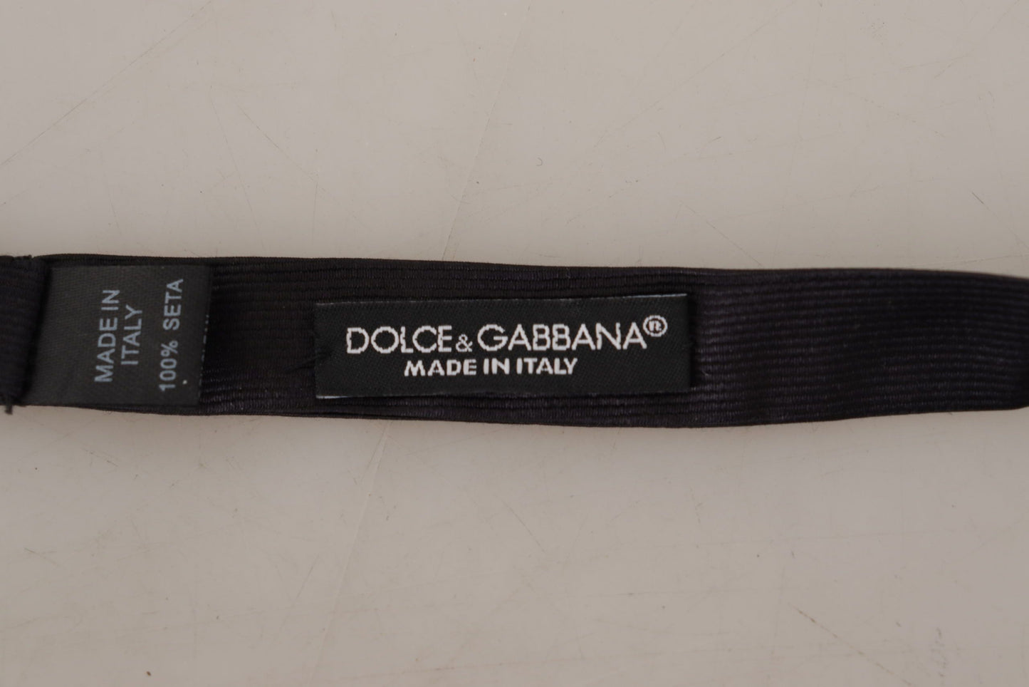 Dolce & Gabbana Black 100% Silk Adjustable Neck Papillon Tie