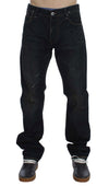 Acht Blue Wash Cotton Denim Straight Fit Jeans