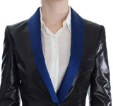 Exte Black Blue Two Piece Suit Skirt & Blazer