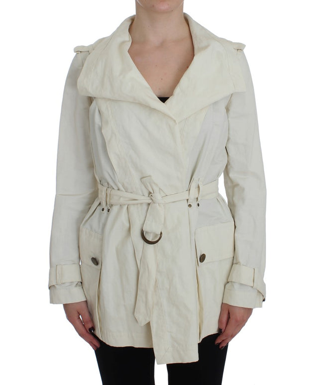 PLEIN SUD White Trench Coat Jacket