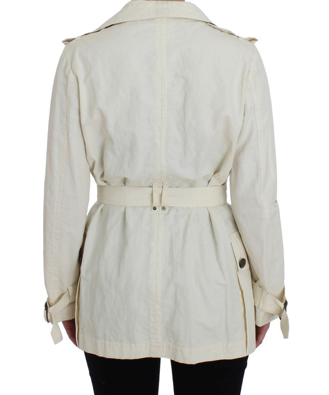 PLEIN SUD White Trench Coat Jacket