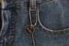 Costume National Blue Cotton Slim Fit Cropped Jeans