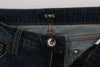 Costume National Blue Cotton Blend Bootcut Jeans