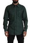 Dolce & Gabbana Dark Green Button Down Long Sleeves Shirt