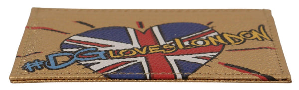 محفظة دولتشي آند غابانا الذهبية الجلدية #DGLovesLondon النسائية