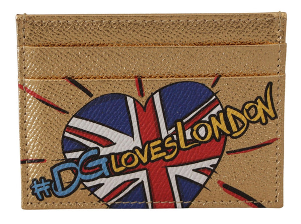 محفظة دولتشي آند غابانا الذهبية الجلدية #DGLovesLondon النسائية