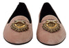 Dolce & Gabbana Pink Velvet Slip Ons Loafers Flats Shoes