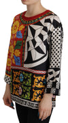 Dolce & Gabbana Multicolor Printed Baroque Loose Long Sleeve