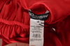 Dolce & Gabbana Red Button Down Belted Midi Satin Silk Dress