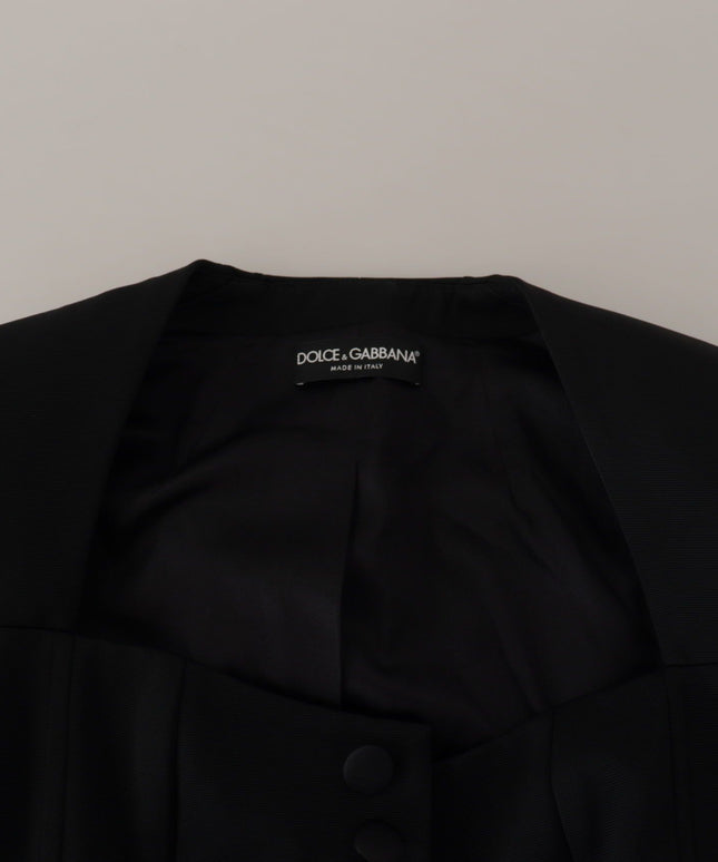 Dolce & Gabbana Black Slim Fit Long Sleeves Snap Jacket