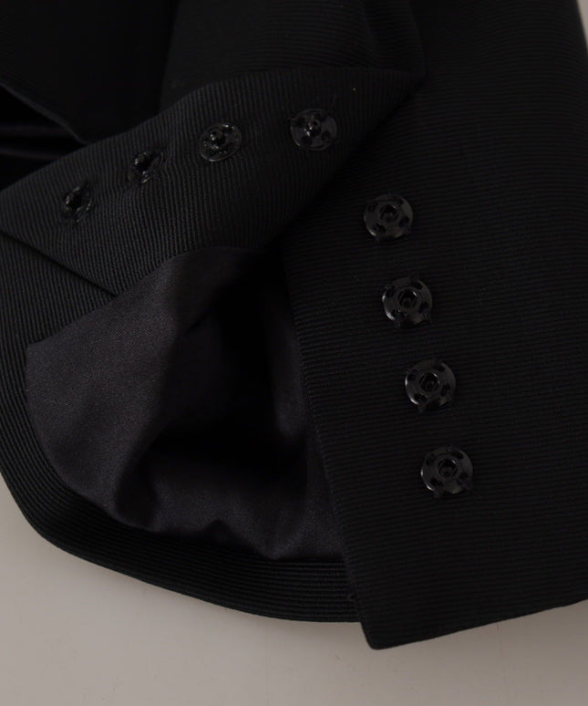 Dolce & Gabbana Black Slim Fit Long Sleeves Snap Jacket