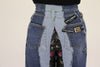 Dolce & Gabbana Multicolor Patchwork DG Fashion Wide Leg Denim Pant