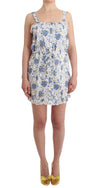 فستان شاطئ قصير مزين بالزهور باللون الأزرق من Ermanno Scervino Beachwear