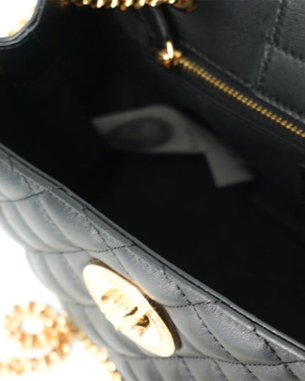 Versace Elegant Quilted Nappa Leather Tote Bag