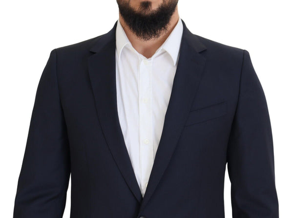 بليزر مارتيني من دولتشي آند غابانا، أزرق داكن، من الصوف، بصف واحد من الأزرار