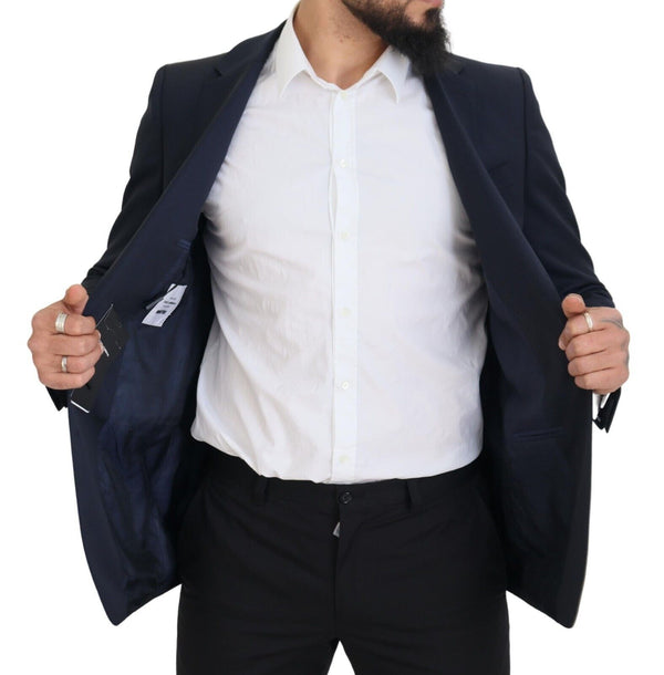 بليزر مارتيني من دولتشي آند غابانا، أزرق داكن، من الصوف، بصف واحد من الأزرار