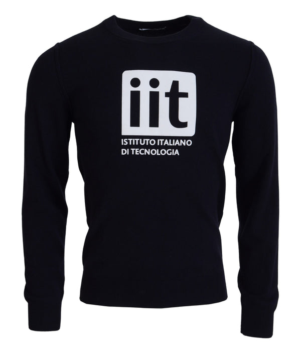 سترة دولتشي آند غابانا زرقاء من الكشمير بطبعة iit