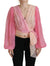 Dolce & Gabbana Pink Silk Wrap Long Sleeves Blouse Top