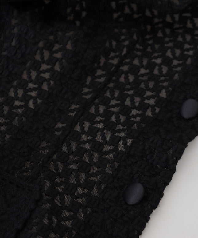 Dolce & Gabbana Black Wool Knitted Button Down Collar Jacket