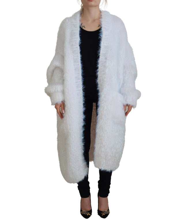 Dolce & Gabbana White Long Sleeves Fringes Cardigan Jacket