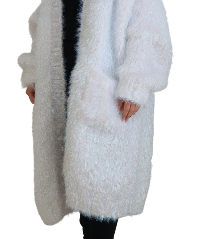 Dolce & Gabbana White Long Sleeves Fringes Cardigan Jacket