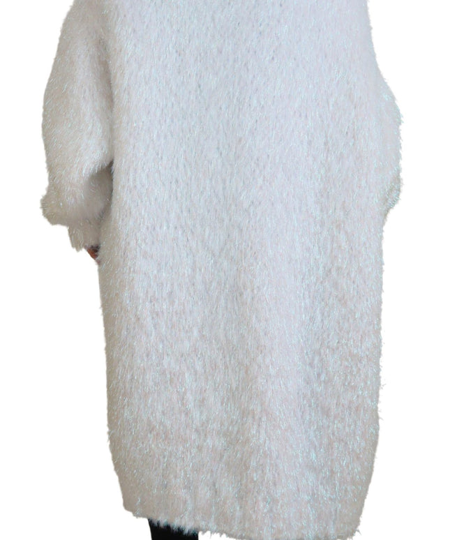 Dolce & Gabbana White Long Sleeves Fringes Cardigan Jacket