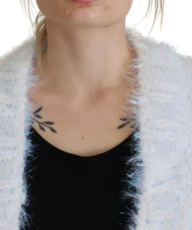 Dolce & Gabbana White Long Sleeves Fringes Cardigan Jacket