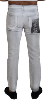 Dolce & Gabbana Gray Washed Skinny Men Denim Jeans