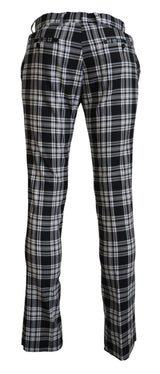 BENCIVENGA Black Checkered Cotton Men Casual Pants