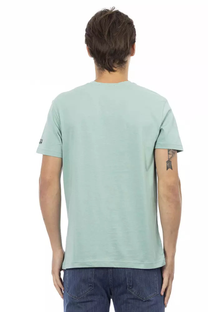 Trussardi Action Green Cotton Men's V-Neck T-Shirt